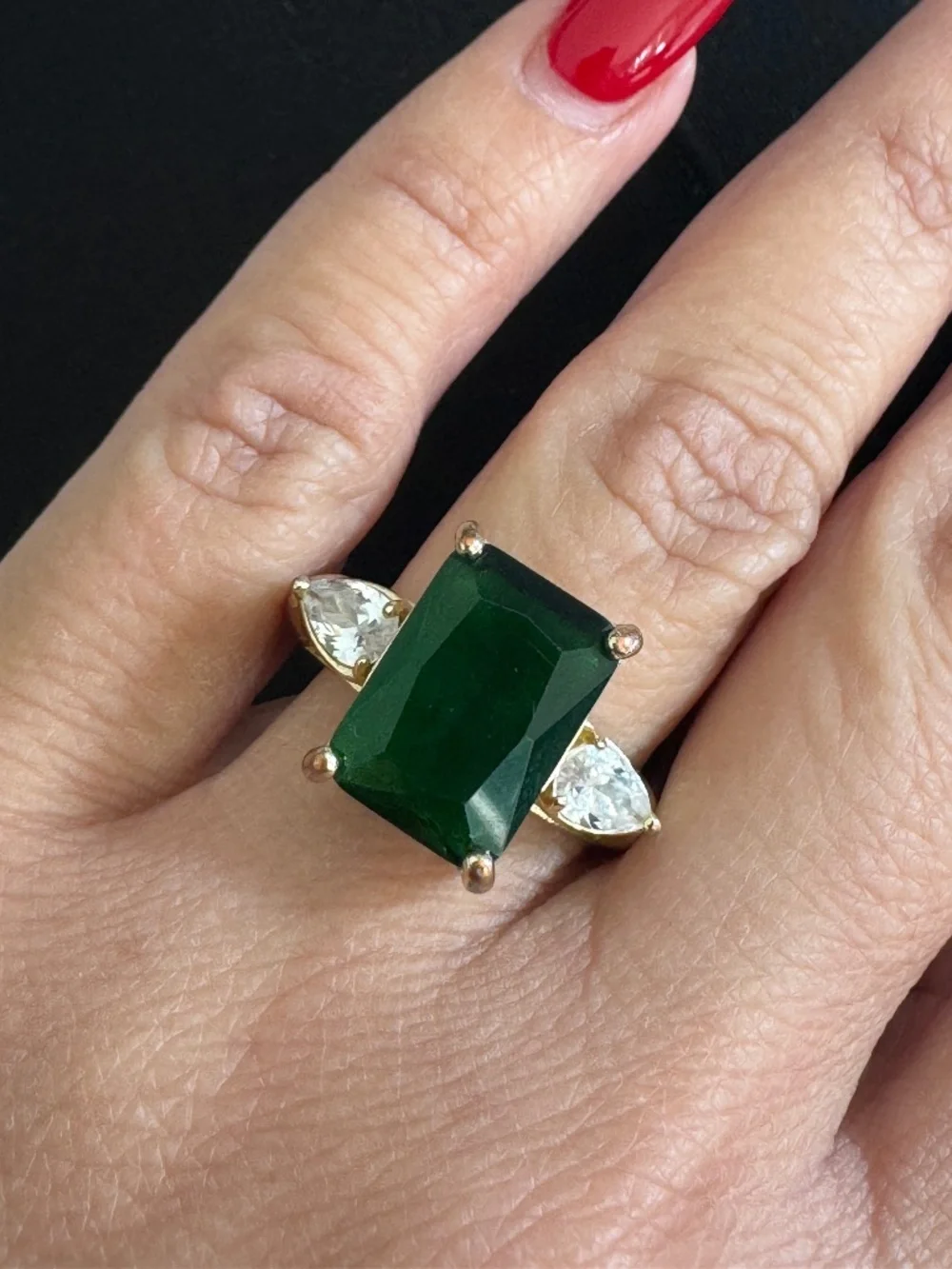 Gold Tone Fashion Statement Ring- Size 10